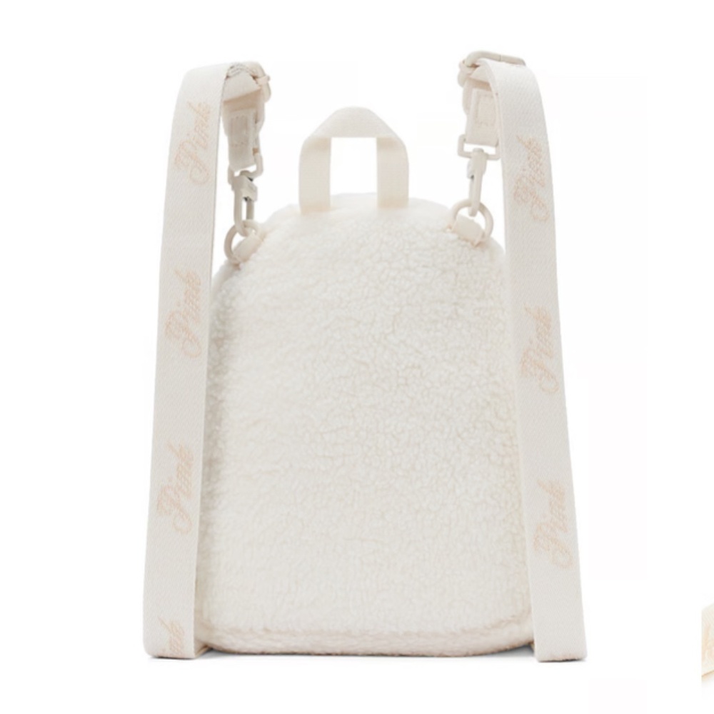 PINK MINI CONVERTIBLE BACKPACK Cozy White Shell New with tag - Picture 3 of 11